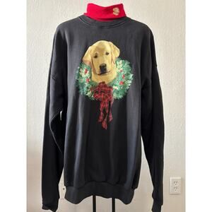 Vintage Orvis Golden Retriever Sweatshirt Sweater Christmas Womens XL Black